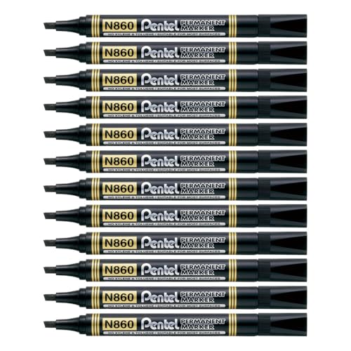 Pentel Permanent Marker, Keilspitze, schwarz ,12er pack Pentel Permanent Marker, Keilspitze, schwarz ,12er pack von Pentel