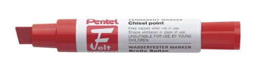 Pentel Permanentmarker mit Keilspitze, breit rot von Pentel