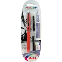 Pentel Pocket Brush Pen and refills XGFKPF/FP10 Brush-Pen schwarz, 1 St. von Pentel