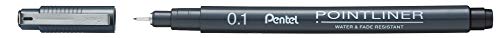 Pentel Pointliner S20P-1A, Fineliner, schwarz, wasserfest und lichtecht, 0,1 mm Pentel Pointliner S20P-1A, Fineliner, schwarz, wasserfest und lichtecht, 0,1 mm von Pentel