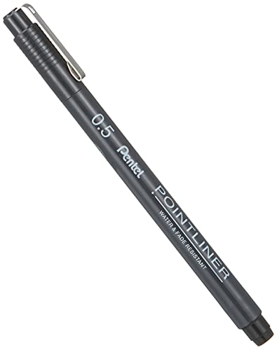Pentel Pointliner S20P-5A, Fineliner, schwarz, wasserfest und lichtecht, 0,5 mm, 1 Stück (1er Pack) Pentel Pointliner S20P-5A, Fineliner, schwarz, wasserfest und lichtecht, 0,5 mm, 1 Stück (1er Pack) von Pentel
