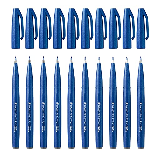 Pentel SES15C-C - Brush Sign Pen Faserschreiber, 10 Stück, blau Pentel SES15C-C - Brush Sign Pen Faserschreiber, 10 Stück, blau von Pentel