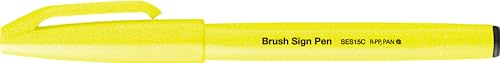Pentel SES15C-FGX Brush Sign Pen neon-gelb, Faserschreiber, pinselähnliche Spitze, 1 Stück Pentel SES15C-FGX Brush Sign Pen neon-gelb, Faserschreiber, pinselähnliche Spitze, 1 Stück von Pentel