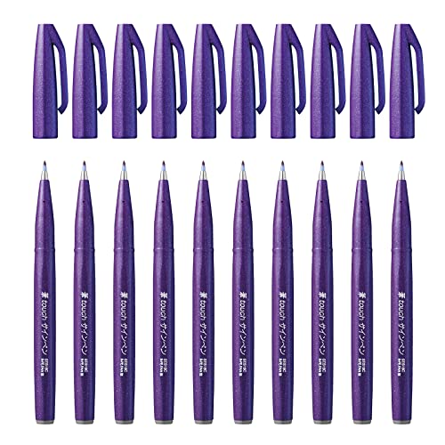 Pentel SES15C-V - Brush Sign Pen Faserschreiber, 10 Stück, violett Pentel SES15C-V - Brush Sign Pen Faserschreiber, 10 Stück, violett von Pentel