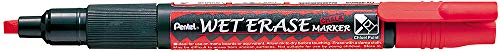Pentel SMW26-BO Wet Erase Marker, Kreidemarker, Feucht abwischbar, Keilspitze, 1 Stück, Rot von Pentel