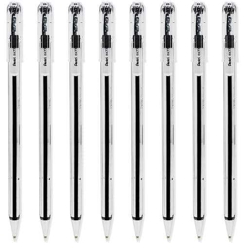 Pentel Superb Kugelschreiber, 0,7 mm Spitze, 0,25 mm Strichbreite, feine Strichstärke, nachfüllbare Tinte, BK77 – 8 Stück – schwarze Tinte Pentel Superb Kugelschreiber, 0,7 mm Spitze, 0,25 mm Strichbreite, feine Strichstärke, nachfüllbare Tinte, BK77 – 8 Stück – schwarze Tinte von Pentel