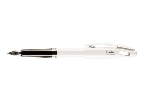 Pentel TRF94W-C Tradio Füllfederhalter Black and White Edition mit hochwertiger Iridium-Feder Gehäuse, hochglanz, weiß/blau Pentel TRF94W-C Tradio Füllfederhalter Black and White Edition mit hochwertiger Iridium-Feder Gehäuse, hochglanz, weiß/blau von Pentel