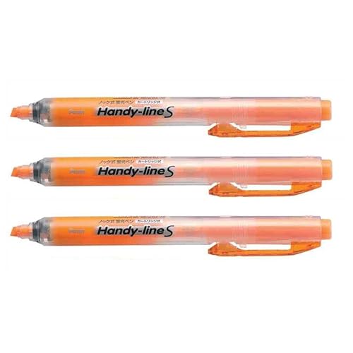 Pentel Textmarker, einziehbar / nachfüllbar Modell: Handy-Line S, Orange, 3er-Pack von Pentel