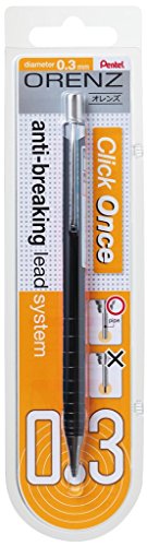 Pentel ORENZ PP503 Druckbleistift mit Anti-Minenbruch-Technologie, 0.3 mm, Härtegrad B, schwarz (1 Stück) von Pentel
