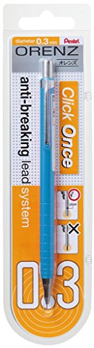 Pentel ORENZ PP503 Druckbleistift mit Anti-Minenbruch-Technologie, 0.3 mm, Härtegrad B, hellblau (1 Stück) Pentel ORENZ PP503 Druckbleistift mit Anti-Minenbruch-Technologie, 0.3 mm, Härtegrad B, hellblau (1 Stück) von Pentel