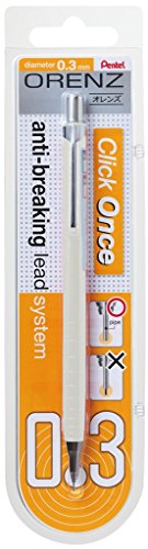 Pentel ORENZ PP503 Druckbleistift mit Anti-Minenbruch-Technologie, 0.3 mm, Härtegrad B, weiß (1 Stück) Pentel ORENZ PP503 Druckbleistift mit Anti-Minenbruch-Technologie, 0.3 mm, Härtegrad B, weiß (1 Stück) von Pentel