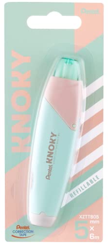 Pentel XZTT805K-WY Knoky Korrekturband mit Druckmechanik, ergonomische Form, nachfüllbar,Länge 6m, Breite 5mm, Gehäusefarbe hellgrün, 1VE= 12 Blisterkarten Pentel XZTT805K-WY Knoky Korrekturband mit Druckmechanik, ergonomische Form, nachfüllbar,Länge 6m, Breite 5mm, Gehäusefarbe hellgrün, 1VE= 12 Blisterkarten von Pentel