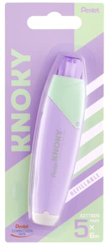 Pentel XZTT805V-WY Knoky Korrekturband mit Druckmechanik, ergonomische Form, nachfüllbar, Länge 6m, Breite 5mm, Gehäusefarbe violett, 1VE=12 Blisterkarten Pentel XZTT805V-WY Knoky Korrekturband mit Druckmechanik, ergonomische Form, nachfüllbar, Länge 6m, Breite 5mm, Gehäusefarbe violett, 1VE=12 Blisterkarten von Pentel