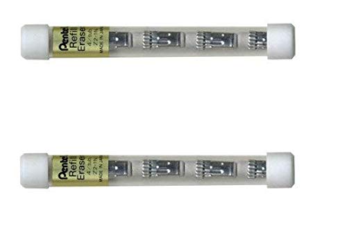 Pentel Z2-1N Ersatz-Radiergummis für Druckkugelschreiber, 2 Hüllen (8 Stück) von Pentel