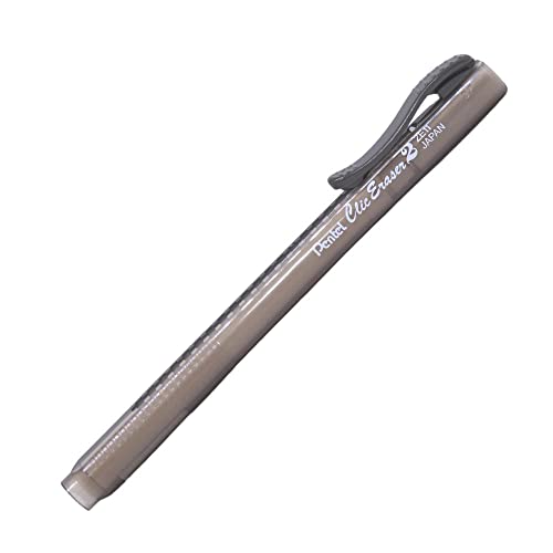 Pentel ZE11T-A "ClicEraser 2" Radierstift, nachfüllbar mit ZER-2, Gehäuse semi-transparent schwarz, 1 Stück von Pentel