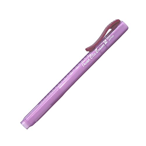 Pentel ZE11T-B "Clic Eraser 2" Radierstift, nachfüllbar mit ZER-2, Gehäuse semi-transparent rot, 1 Stück von Pentel