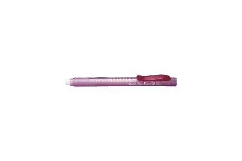 Pentel ZE11T-B "ClicEraser 2" Radierstift, nachfüllbar mit ZER-2, Gehäuse semi-transparent rot, 12 Stück von Pentel