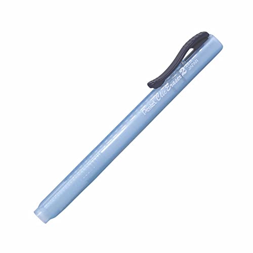 Pentel ZE11T-C ClicEraser 2" Radierstift, nachfüllbar mit ZER-2, Gehäuse semi-transparent blau, 1 Stück von Pentel