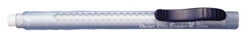 Pentel ZE11T-C "ClicEraser 2" Radierstift, nachfüllbar mit ZER-2, Gehäuse semi-transparent blau, 12 Stück von Pentel