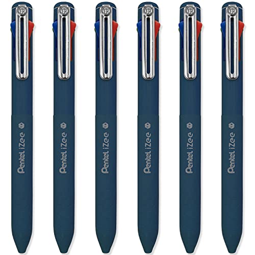 Pentel iZee 4 Farben Kugelschreiber - Deep Blue Barrel - Multi Ink - Schwarz, Blau, Rot und Grün - 6 Stück Pentel iZee 4 Farben Kugelschreiber - Deep Blue Barrel - Multi Ink - Schwarz, Blau, Rot und Grün - 6 Stück von Pentel