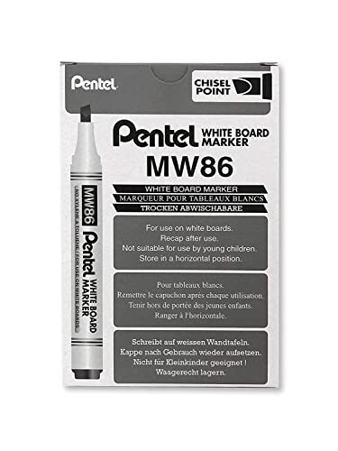 Pentel mw86-a Marker für Whiteboard Keilspitze Durchschnitt Tinte Lot de 12 schwarz von Pentel