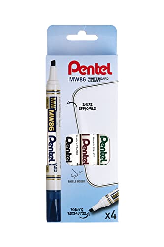 Pentel mw86-a Marker für Whiteboard Keilspitze Durchschnitt Tinte Pochette de 4 4 couleurs Pentel mw86-a Marker für Whiteboard Keilspitze Durchschnitt Tinte Pochette de 4 4 couleurs von Pentel