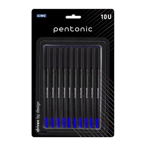 Pentonic 0,7 mm Kugelschreiber, Blisterverpackung, schwarzer Körper, blaue Tinte, Set mit 10 Stiften Pentonic 0,7 mm Kugelschreiber, Blisterverpackung, schwarzer Körper, blaue Tinte, Set mit 10 Stiften von Pentonic