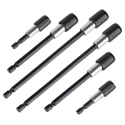 6pcs Drill Bit Extension 2.4/4/6 -Zoll -Schnellfreisetzung HEX SHANK Magnetic Drill Extension Bithalter mit Schloss für Schraubendreher andere Werkzeuge, Adapter von Peosaard