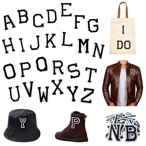 Eisen auf Buchstaben, 52pcs/2 setzt Eisen auf Buchstaben-Patches, starke Klebstoff-A-Z-Patches, dekorative für DIY-Accessoires Hats Hemds Jeans Socken Kleid, DIY-Accessoires von Peosaard