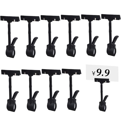 Kunststoff -Waren -Zeichenclip, 10pcs Rotatable -Etikett -Clips, 6, 7 -Zoll -Preisschildhalter, tragbare Zeichenhalter für Etiketten, Korb, Visitenkarten von Peosaard