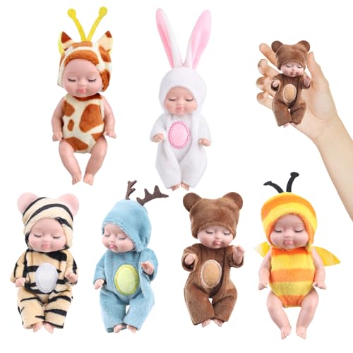 Mini -Babypuppen, 6pcs potenbare Puppen mit tierischen Kleidung, 4, 3 kleine realistische Spielsachen für Kleinkinder Alter 3+ Mini -Babypuppen, 6pcs potenbare Puppen mit tierischen Kleidung, 4, 3 kleine realistische Spielsachen für Kleinkinder Alter 3+ von Peosaard