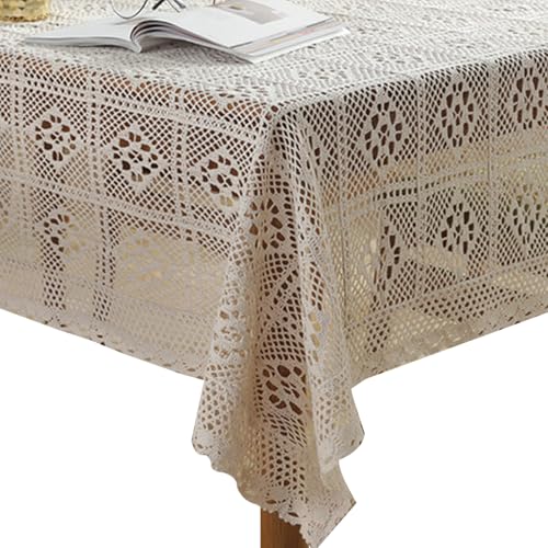 Peosaard Spitzen -Tischdecke, 39x55 -Zoll -Häkel -Tischdecke, Vintage Beige Spitzen -Tischdecke, rechteckige Hochzeitstischläden für den Empfang, Dinnerparty, Babypartydekorationen Peosaard Spitzen -Tischdecke, 39x55 -Zoll -Häkel -Tischdecke, Vintage Beige Spitzen -Tischdecke, rechteckige Hochzeitstischläden für den Empfang, Dinnerparty, Babypartydekorationen von Peosaard
