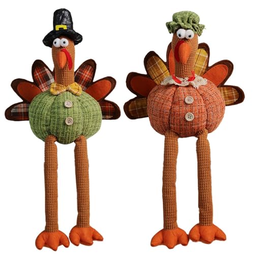 Peosaard Truthahn ausgestopftes Tier, 2pcs Thanksgiving Tischdekor Truthahn Figurendekorationen, Paarpuppe mit Dangle Beinen Exquisite Puppen -Kit Plüsch gefüllte Truthahnregal Figurine Figurine Peosaard Truthahn ausgestopftes Tier, 2pcs Thanksgiving Tischdekor Truthahn Figurendekorationen, Paarpuppe mit Dangle Beinen Exquisite Puppen -Kit Plüsch gefüllte Truthahnregal Figurine Figurine von Peosaard