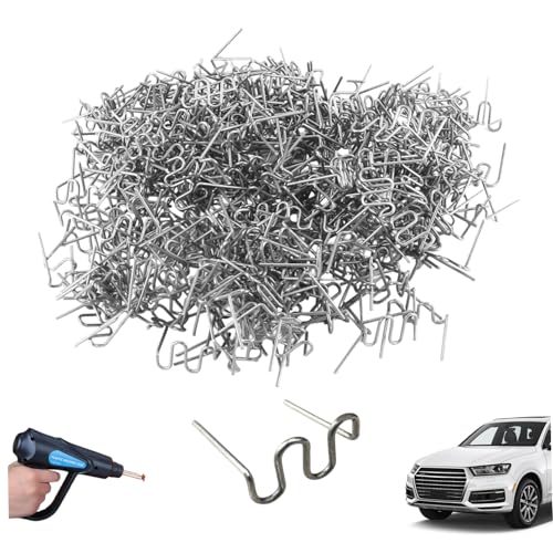 Plastikreparatur, Kunststoffschweißerklammern, 500pcs 0, 6 mm Edelstahlschweißhüftel für Reparaturmaschinen Auto Stoßstangen Armaturenbretter Lampenhalter, Stoßstangenkit von Peosaard