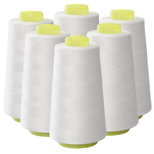 Spulennähfäden, 6 Rollengewinde zum Nähen, 3000 -Yard -Polyestermaschine, robuste praktische tragbare Schwere für Taschenstitcher näher von Peosaard