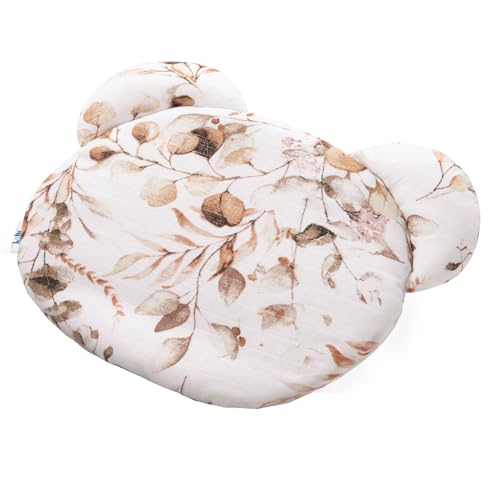 Pepi - Bär Musselin Kinderkissen 38 x 30 x 2 cm - Kissen Kinderzimmer aus Baumwolle - Kinder Kissen - Dekokissen Kinderzimmer - Kissen Kinder - (Olive Leaf) von Pepi MADE IN POLAND