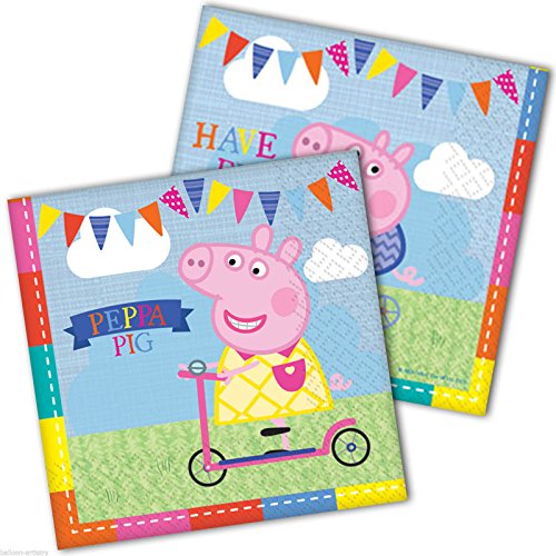 Comogiochii Peppa Pig Serviette, mehrfarbig, 33 x 33 cm von Peppa Pig