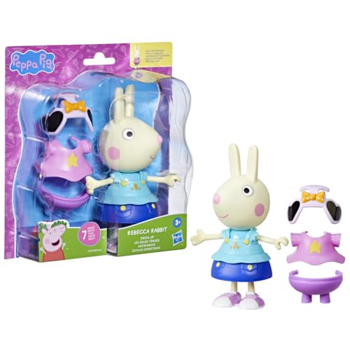 Peppa Pig Luisa Löffel Anziehspaß Figur, 15 cm große Puppe für Mädchen mit Accessoires und Kleidung zum Anziehen, interaktives Spielzeug-Set für Kleinkinder ab 3 Jahren von Peppa Pig