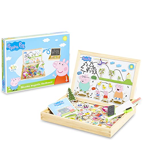 Peppa Pig Magnetische Holzpuzzle, Doppelseitiger Kreide und Magnettafel Kinder, Puzzle und Maltafel 100 Stücke, Pädagogisches Lernspielzeug Staffelei Spielzeug, Geschenke für Kinder Peppa Pig Magnetische Holzpuzzle, Doppelseitiger Kreide und Magnettafel Kinder, Puzzle und Maltafel 100 Stücke, Pädagogisches Lernspielzeug Staffelei Spielzeug, Geschenke für Kinder von Peppa Pig