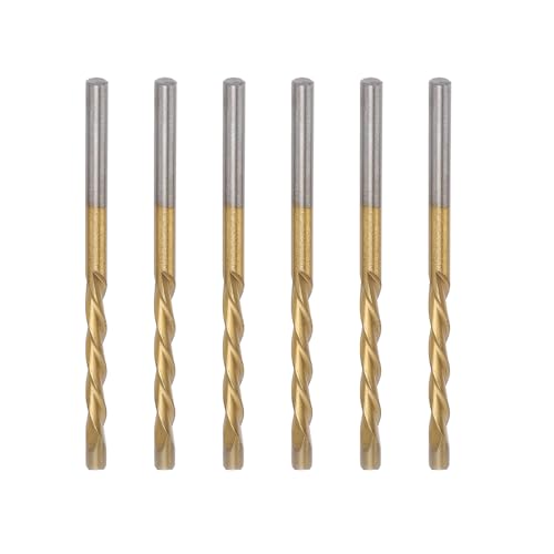 50pcs Bohrbitset, 1/8 Zoll Bohrer Bits Hochgeschwindigkeits -Stahl -Spiralsägen -Bit -Set für Kunststoff, Holz und Metall (Gold) von PerGar