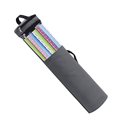 Lange Geschenkpapier-Organizer-Tasche, 106,7 X 22,3 Cm, Geschenkpapier-Aufbewahrungstasche mit Klarem Fenster, Robuste Geschenkpapier-Organizer-Tasche, Weihnachts-Aufbewahrungs-Organizer,(Grau) von PerGar