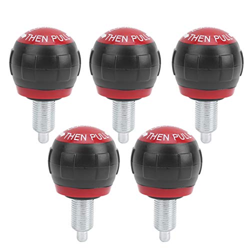 PerGar Fitness-Pop-Pull-Pin-Knopf, 5 Stück, 50 X 45 Mm, Fitness-Pop-Pull-Pin-Knopf, Heimtrainer-Ersatzteile, Hantelbank-Ersatzteile, Gym-Pin (Schwarz und Rot) von PerGar