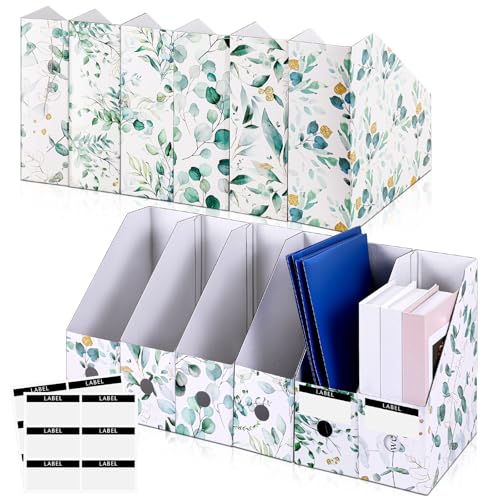 PerKoop Zeitschriftensammler, faltbar, dekorativer Karton, 6 Muster, Blumenmuster, Zeitschriftenständer mit bedruckbaren Aufkleber-Etiketten für Schule, Büro, Zuhause, Schreibtisch, Eukalyptusblätter PerKoop Zeitschriftensammler, faltbar, dekorativer Karton, 6 Muster, Blumenmuster, Zeitschriftenständer mit bedruckbaren Aufkleber-Etiketten für Schule, Büro, Zuhause, Schreibtisch, Eukalyptusblätter von PerKoop