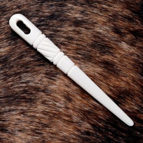 Pera Peris Knochennadel/Nadelbindungs-Nadel aus echtem Knochen/häkeln/Nadel/Handarbeit/Mittelalter/Mittelalterkostüm/LARP/Wikinger/Nadelbindung - Ivory, 8 mm von Pera Peris