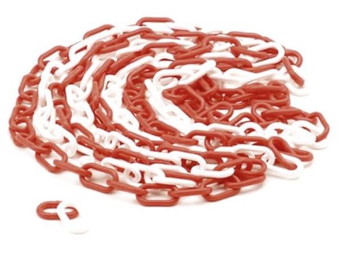 Perel Absperrkette zum Markieren, Absichern oder Absperren von Gefahrenzonen, Baustellen, Bereichen und Wegen, Innen- und Außenbereich, Kunststoff, Rot/Weiß, 5 m, 6 mm Perel Absperrkette zum Markieren, Absichern oder Absperren von Gefahrenzonen, Baustellen, Bereichen und Wegen, Innen- und Außenbereich, Kunststoff, Rot/Weiß, 5 m, 6 mm von Perel