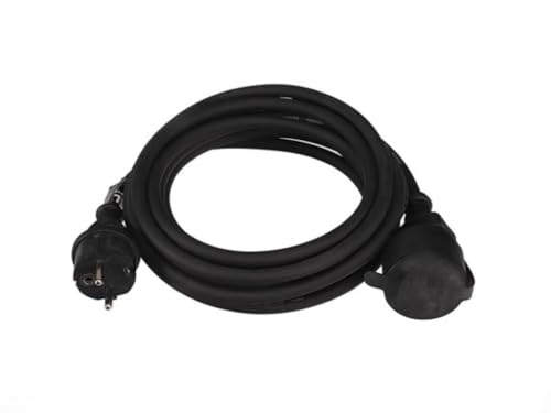 Perel Verlängerungskabel, H05RR-F 3G1.5, 5 m, 16 A/230 V, 3680 W, Typ E/F, IP44, Gummi, schwarz Perel Verlängerungskabel, H05RR-F 3G1.5, 5 m, 16 A/230 V, 3680 W, Typ E/F, IP44, Gummi, schwarz von Perel