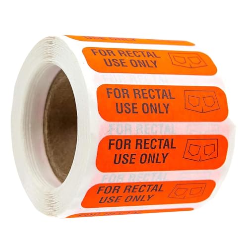 500 Aufkleber „Nur zur rektalen Anwendung“, Parodie-Aufkleber, permanente Haftung mit wasserfester Oberfläche, lustiger Witz, 4,6 x 5,1 cm, Orange von Perfeclan