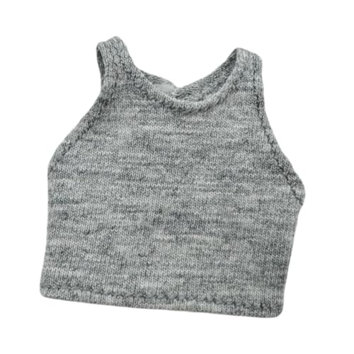 Perfeclan 1:12 BJD Puppenpullover Weste Cosplay Kleidung Foto Requisiten up Top für 14cm Action Figur Prinzessin Puppe, Grau von Perfeclan
