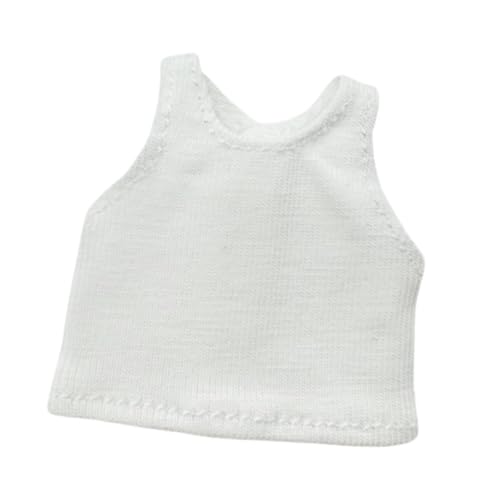 Perfeclan 1:12 BJD Puppenpullover Weste Cosplay Kleidung Foto Requisiten up Top für 14cm Action Figur Prinzessin Puppe, Weiß von Perfeclan