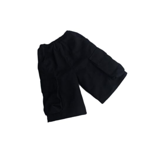 Perfeclan 1:6 Maßstab Männliche Puppe Cargo-Shorts Actionfigur Kleidung Cosplay Mini Handgefertigtes Freizeitoutfit für 12'' Actionfiguren Puppenmodell, Schwarz von Perfeclan